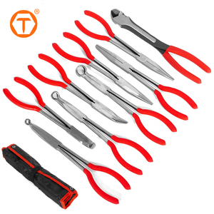 9 Piece 11 Inch Hose Gripper Needle Nose Diagonal Extra Long Reach <b>Pliers</b> <b>Set</b> for Narrow Spaces and Limited Areas - Product Image 2