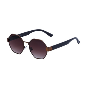 Lunettes de soleil polygonales élégantes pour femmes, monture en PC, protection UV400, classe 2, couleur noire, style tendance - Product Image 2