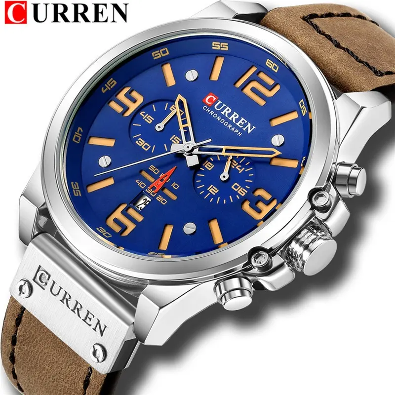 Curren 8314 Casual Fashion Sport Herren uhr Gürtel Quarzuhr Multifunktions-Automatik kalender Sport uhr für Herren