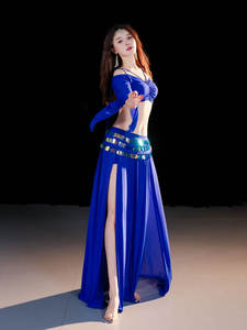 Ensemble de costumes de danse du ventre sexy - Coupe ajustée - Soie/coton - Paillettes - Tenue d'entraînement et de performance pour femmes - Product Image 4