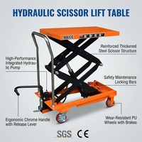 Plataforma Elevadora Manual, Plataforma Elevadora Hidráulica de Tijera, Plataforma Móvil de Tijera Doble Resistente, Elevador Manual de Sobremesa de 500 kg