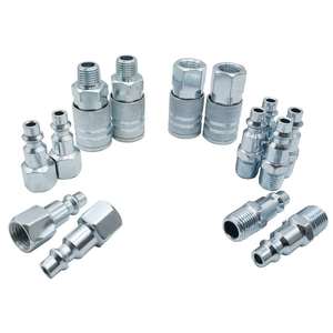 ข้อต่อเร็วแบบอเมริกัน 1/4 NPT ชุบสังกะสี ชุด 14 ชิ้น อุปกรณ์และอะไหล่เครื่องมือลมใหม่ - Product Image 2