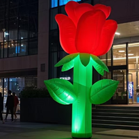 Grande fleur gonflable géante personnalisée avec lumières en PVC pour décorations et promotions de fêtes à thème