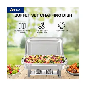 Chafing-Geschirr Buffet-Set, Catering-Ausrüstung Buffet 8QT Edelstahl-Rechaud-Batterie Speisenwärmer für Buffet, Partys