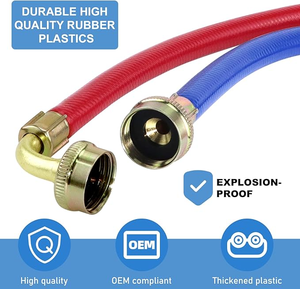 Wholesale Rubber Reinforced Washing Machine Inlet Hose Red and Blue Washer Supply Line Washing Machine Hoses - Product Image 3