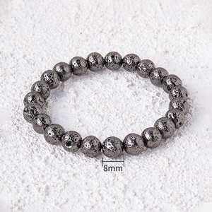 Pulsera de cuentas de cristal pulido en forma de bola de 8 mm con energía calmante y <span class=keywords><strong>propiedades</strong></span> curativas, longitud de 18-19 cm - Product Image 1