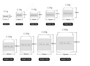 Nguyên liệu 5g 10g 15g 20g 30g 50g 100g 1oz <span class=keywords><strong>2oz</strong></span> 200ml 6oz 250ml 8oz hổ phách lọ thủy tinh với nắp màu đen hoặc nắp nhôm - Product Image 4