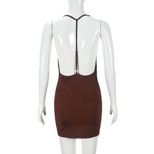 Sexy cuello Halter espalda descubierta mujeres apretado Mini <span class=keywords><strong>vestido</strong></span> Slim Fit envuelto <span class=keywords><strong>corto</strong></span> <span class=keywords><strong>fiesta</strong></span> Club <span class=keywords><strong>vestido</strong></span> - Product Image 4