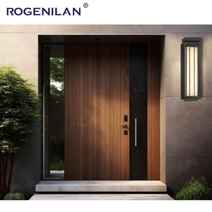 Rogenilan <span class=keywords><strong>ประตู</strong></span>ทางเข้าอลู<span class=keywords><strong>มิ</strong></span><span class=keywords><strong>เนียม</strong></span><span class=keywords><strong>ลายไม้</strong></span>สไตล์วิลล่า<span class=keywords><strong>ประตู</strong></span>ทางเข้าหลักสำหรับที่พักอาศัยภายนอกพร้อมแผงกระจกด้านข้าง - Product Image 3
