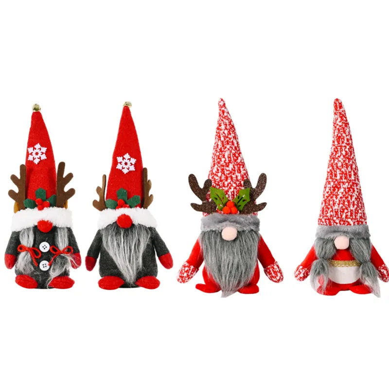 HB-959 Handmade Swedish Tomte Santa Scandinavian Figurine Mr and Mrs Christmas Plush Gnomes