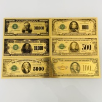 Billets de banque dorés 24 carats, billet de banque de 1928 en dollars américains, monnaie factice avec impression numérique, billets de banque en feuille d'or 24 carats