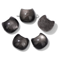 Nouveau 16mm naturel Rose Quartz obsidienne chat tête pierre chat perles, coupe pierre précieuse perle en vrac pour la fabrication de bijoux à bricoler soi-même