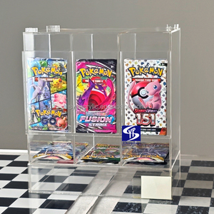 Distributeur de boosters Pokémon <span class=keywords><strong>3</strong></span> emplacements SYP – Boîtier en acrylique de haute qualité pour cartes à collectionner Pokémon <span class=keywords><strong>3</strong></span> emplacements – Présentoir - Product Image 1