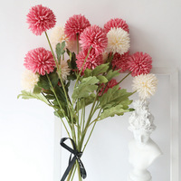 Vente chaude 3 têtes pissenlit et boule chrysanthème tissu artificiel pour les mariages Thanksgivings Graduations Pâques