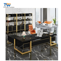 Bureau de direction en forme de L, noir, pour bureau, vente en gros, bureau de direction, bureau d'angle, moderne