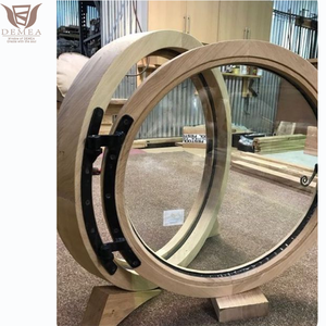 DEMEA Design moderno Custom Made in legno massello finestra a cerchio per il bagno con vetro smerigliato per la Privacy rotonda finestra a battente - Product Image 5
