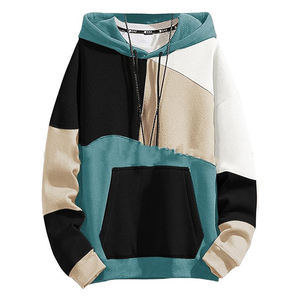 Sudadera con capucha para hombre con forro polar y retazos gruesos para otoño e invierno, sudadera cálida, Chaqueta de algodón - Product Image 6