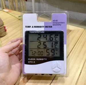 นาฬิกาปลุก HTC-2 Creative Home พร้อมจอแสดงผลอุณหภูมิคู่ วัดอุณหภูมิและความชื้นภายในและภายนอกอาคาร เครื่องวัดอุณหภูมิอิเล็กทรอนิกส์ - Product Image 3