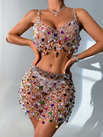 European American Cross-Border Performance Wear New Hollow Rhinestone Body Chain Sexy Sling Color for Nightclub Shows