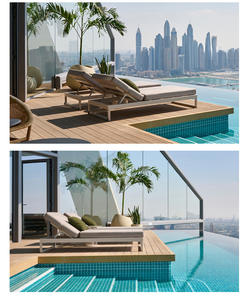 Sillón de Teca Sólida Plegable y Portátil, Diseño Moderno, Muebles de Exterior con Patas Cónicas para Uso en Hoteles y Salas de Estar - Product Image 3