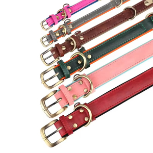 <span class=keywords><strong>Collar</strong></span> de perro de cuero de lujo personalizado con placa de identificación grabada acolchada suave y duradera patrón sólido - Product Image 3