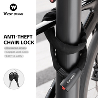 WEST BIKING Antivol de chaîne de vélo pour vélo, vélo électrique, moto, chaîne de sécurité pour vélo avec accessoires de clé