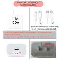 Câble de données, chargeur, étui de protection, rangement multifonctionnel, design mignon, adapté à Apple 20W, ensemble de plusieurs articles