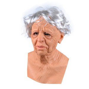 Mascarilla <span class=keywords><strong>de</strong></span> látex para adultos y ancianos, máscara <span class=keywords><strong>de</strong></span> fiesta <span class=keywords><strong>de</strong></span> <span class=keywords><strong>Halloween</strong></span>, cabeza calva, abuela, terror, horror, goma, cara completa - Product Image 4