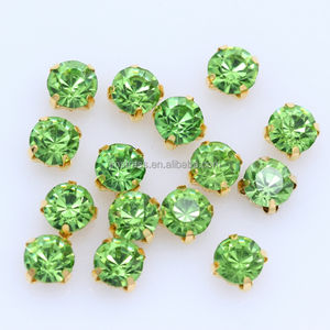 3 mm Fancy Stone Gold Color Crystal Rhinestones <span class=keywords><strong>Point</strong></span> Cone Round Gold Metal Claw Setting Sew-On Loose Rhinestones Glass Material - Product Image 3