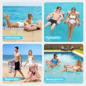 In Stock U-Shaped PVC Floating Lounge Chair Adult Pool Inflatable Water Sofa and <b>Bed</b> Hanging Chair for Pool Floats - Product Image 5