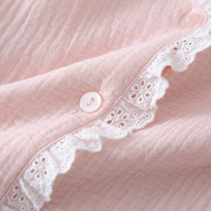Vêtements de nuit d'été à manches courtes pour femmes Pantalon en pur coton avec taille élastique Vêtements de maison confortables pour femmes - Product Image 3