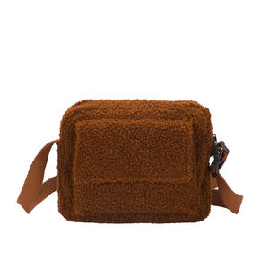 Bolso de Hombro Plegable de Cuero Genuino de Color Sólido para Otoño-Invierno, con Compartimento Inferior, Nuevo, Moderno y Elegante, de Felpa, para Mujer - Product Image 5
