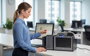 HID FARGO HDP5000e Retransfer ID Card Printer High Resolution Secure PVC Card Printing Machine For Office Bank Use - Product Image 3