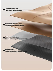 Tapis de yoga en caoutchouc naturel nude, forme ovale arrondie, courbe naturelle, en PU, avec logo personnalisé - Product Image 3