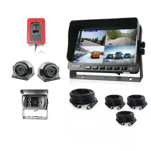 China OEM 4CHs 1080P AHD Monitor Car 4PIN Reversing Camera Monitoring Recording Truck Caravan Split Screen