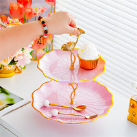 Plateau à fruits en forme de feuille de lotus à 3 étages, support à cupcakes, plateau de service pour la décoration de la maison, du salon et de la table basse