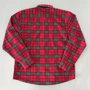 Camisa de Franela a Cuadros de Algodón Casual de Alta Calidad para Hombre, Cuello Alto, Antiarrugas, Transpirable, de Secado Rápido, Tejido Teñido en Hilo, Venta al por Mayor - Product Image 3