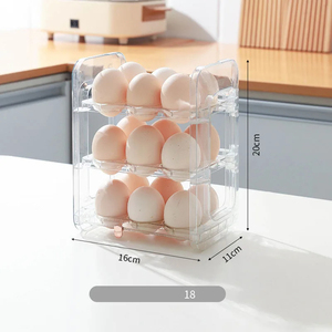 Porta-uova da cucina per animali domestici Organizer vassoio scatola di conservazione per uova <span class=keywords><strong>frigorifero</strong></span> cassetto tagliente - Product Image 1