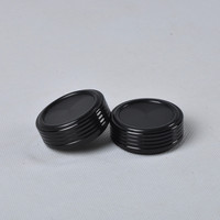 Pieds d'amplificateur en aluminium usiné CNC noir 44x17mm avec anneau en silicone - Pieds d'isolation anti-vibration HiFi pour amplificateur à tubes