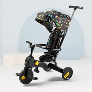 2 Color OptionsrolleyKids Bike Multifunction 1-3-5-6 Years Old Toy Car Folding Pedal Baby Walker Children's Tricycle