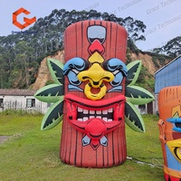 Décoration géante gonflable Tiki Totem, grande statue Tiki gonflable, souche Tiki gonflable avec éclairage LED