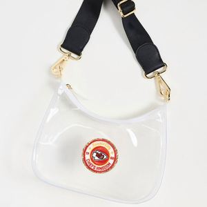 Custom Women PVC <b>Clear</b> Crossbody <b>Bag</b> Zipper Polished Gold Hardware Waterproof Personalized Patch Stadium Approved Summer Autumn - Product Image 4