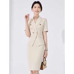 Women's Black Suit Set Pencil Silhouette Notched Neckline Anti-Wrinkle Woven Fabric Commute Interview Wear - Product Image 4