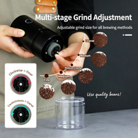 Moulin à café commercial portable, moulin à café électrique à meules coniques en céramique, 38 réglages de mouture, capacité de 20 g, rechargeable par type C