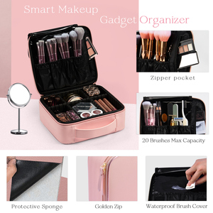 Travel <b>Makeup</b> Bag with Adjustable Dividers Multi Function Cosmetic Artist Bag Storage Durable Portable Make up Organizer <b>Case</b> - Product Image 4