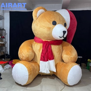 Ismarlama yeni şekil karikatür tarzı şişme sevimli ayı, noel festivali için şişme Santa ayı balon - Product Image 5