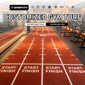 <span class=keywords><strong>Gazon</strong></span> <span class=keywords><strong>synthétique</strong></span> haute résistance absorbant les chocs pour entraînement fonctionnel, piste de sprint, marquages personnalisés pour usage en salle de sport privée. - Product Image 6