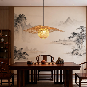 Handmade Indoor <strong>Bamboo</strong> Weaving Chandelier Creative Pastoral Retro Balcony Restaurant Pendant Lamps <strong>Bamboo</strong> <strong>Lighting</strong> - Product Image 3