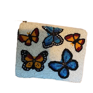 Handmade Beaded Butterfly Coin Purse Colorful Seed Bead Embroidered Zipper Pouch <b>Small</b> Boho <b>Wallet</b> Bag Anti-Theft Portable - Product Image 1