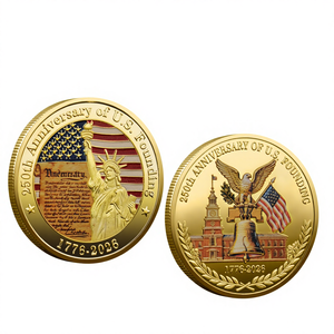 浮雕镀金美国独立250周年纪念币 美国250周年纪念币带鹰 - Product Image 4